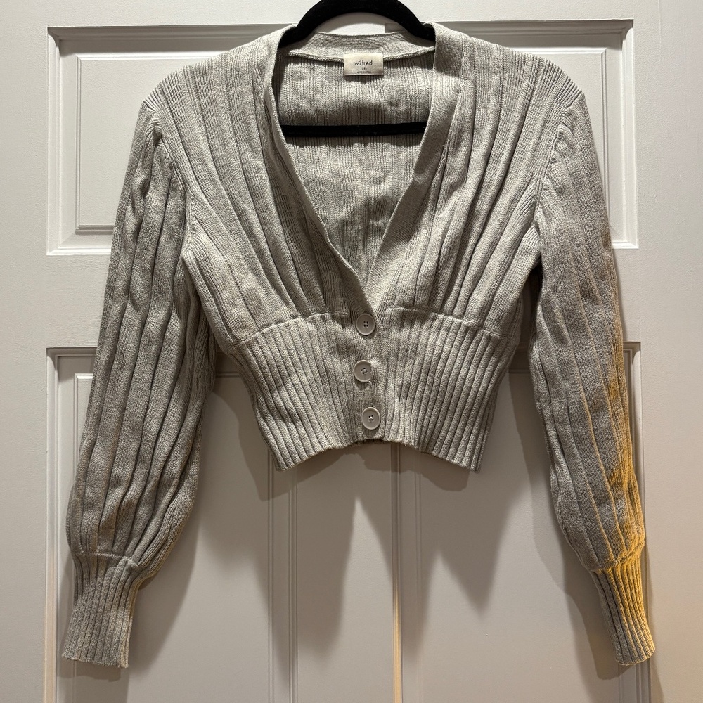 Aritzia Wilfred Plunge Front Cardigan Size XS, Grey